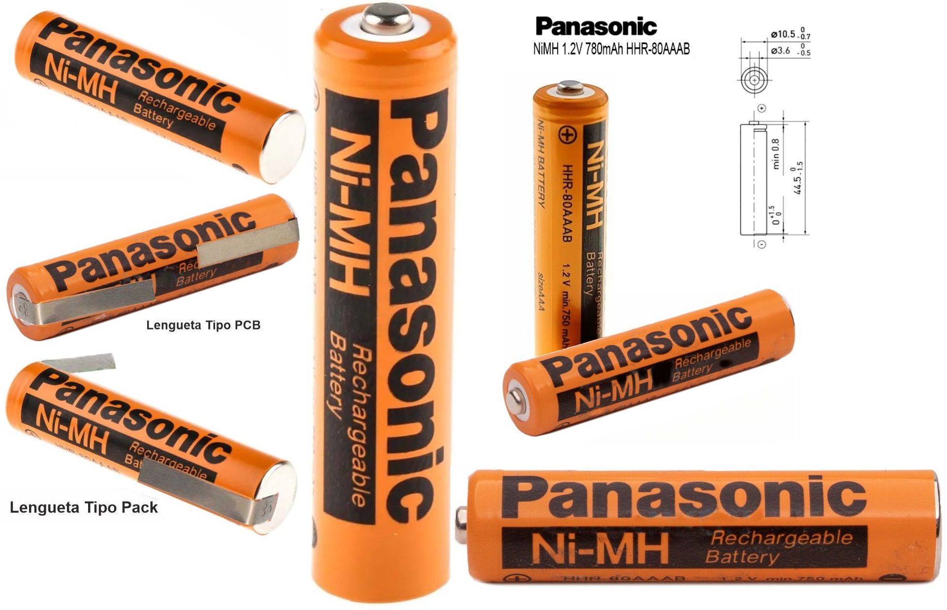 Bateria NI-MH panasonic-hhr80 aaa